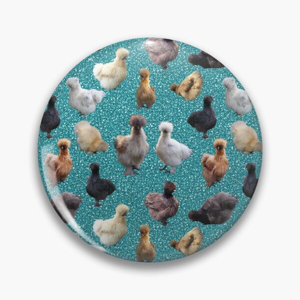 Item preview, Silkie Bantams on Turquoise Glitter designed and sold by StandoutSilkies.