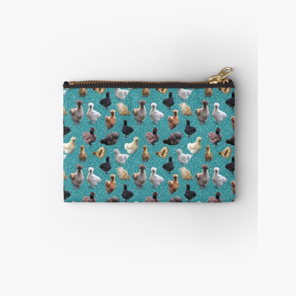 Item preview, Silkie Bantams on Turquoise Glitter designed and sold by StandoutSilkies.