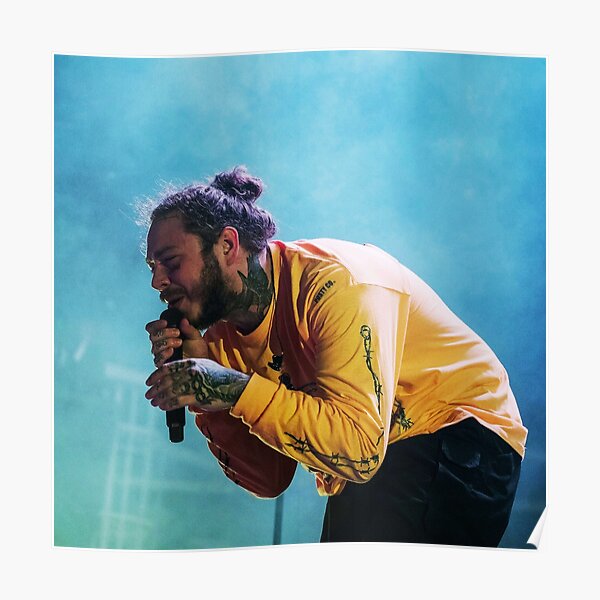 blue and yellow malone Poster