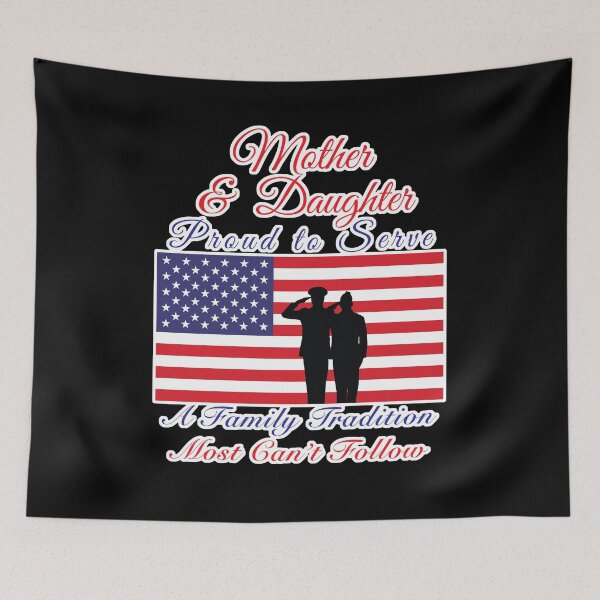 Item preview, Mother and Daughter Family Military Tradition US Flag designed and sold by MadMando.