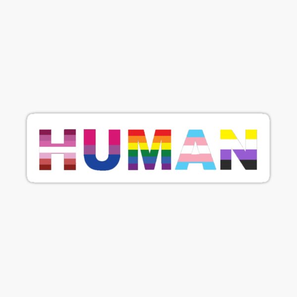 Human Logo- Nonbinary Edition (Transparent) Sticker