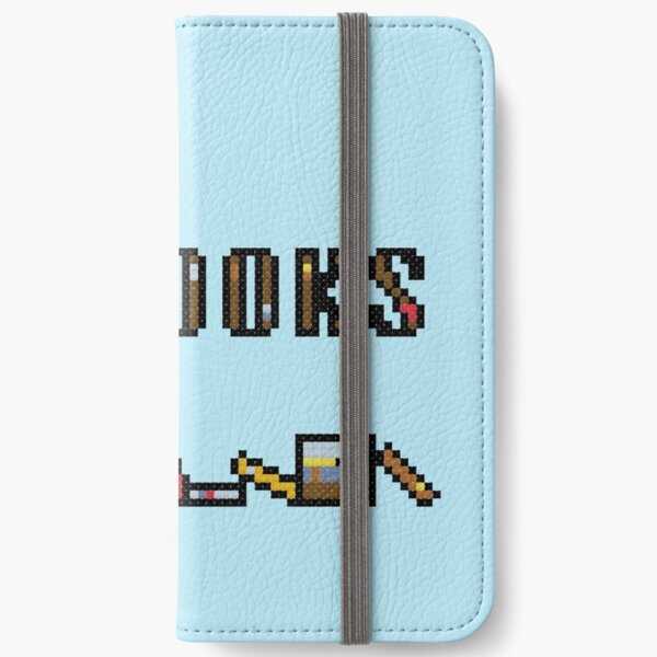 Librarian Books Cross Stitch Pixel Art iPhone Wallet