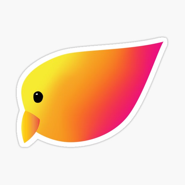 Yellow-Red Gradient Lovebird Sticker