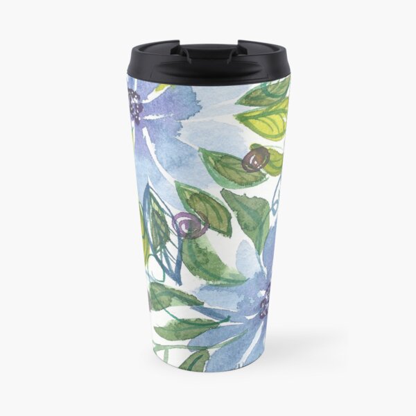Blue Flowers Travel Mug