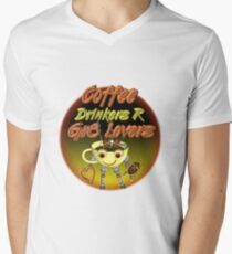 Coffee Drinkers are great lovers Valxart.com Men's V-Neck T-Shirt