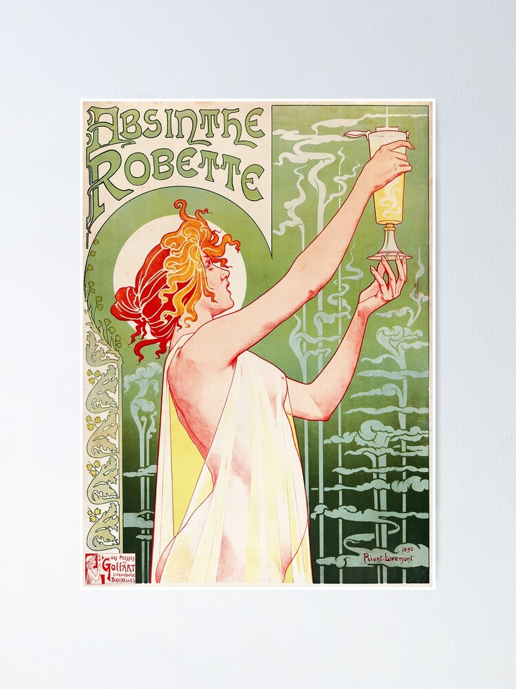 Alternate view of Absinthe Robette by Henri Privat-Livemont, 1896 Poster