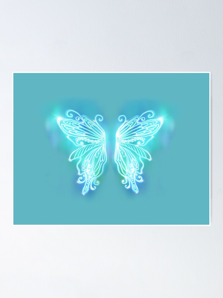 Blue Fairy Wings Gossamer Wings Faerie Wings Poster By Jessiejellybean Redbubble