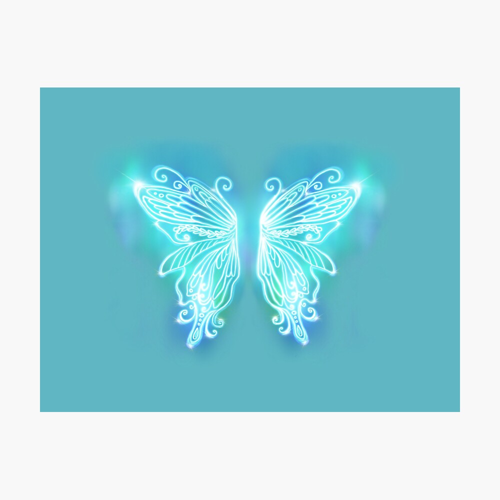 Blue Fairy Wings Gossamer Wings Faerie Wings Poster By Jessiejellybean Redbubble