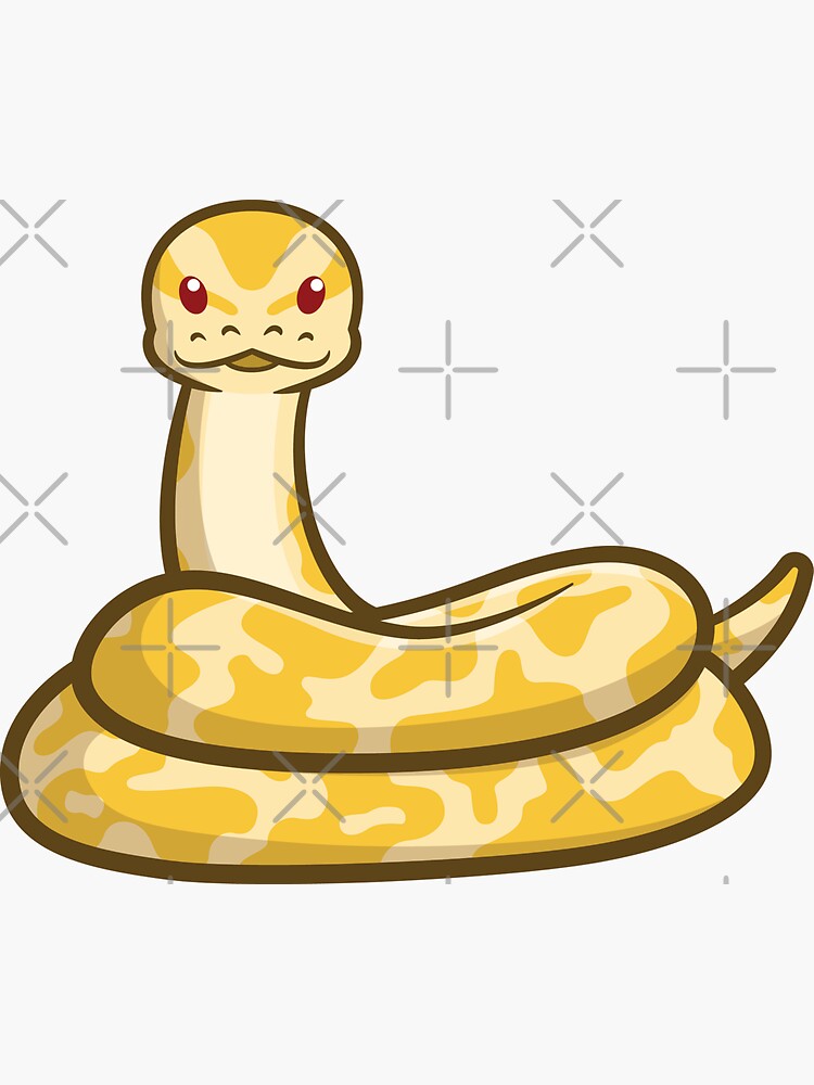 Thumbnail 3 of 3, Sticker, Albino Ball Python designed and sold by PogonaVitticeps.