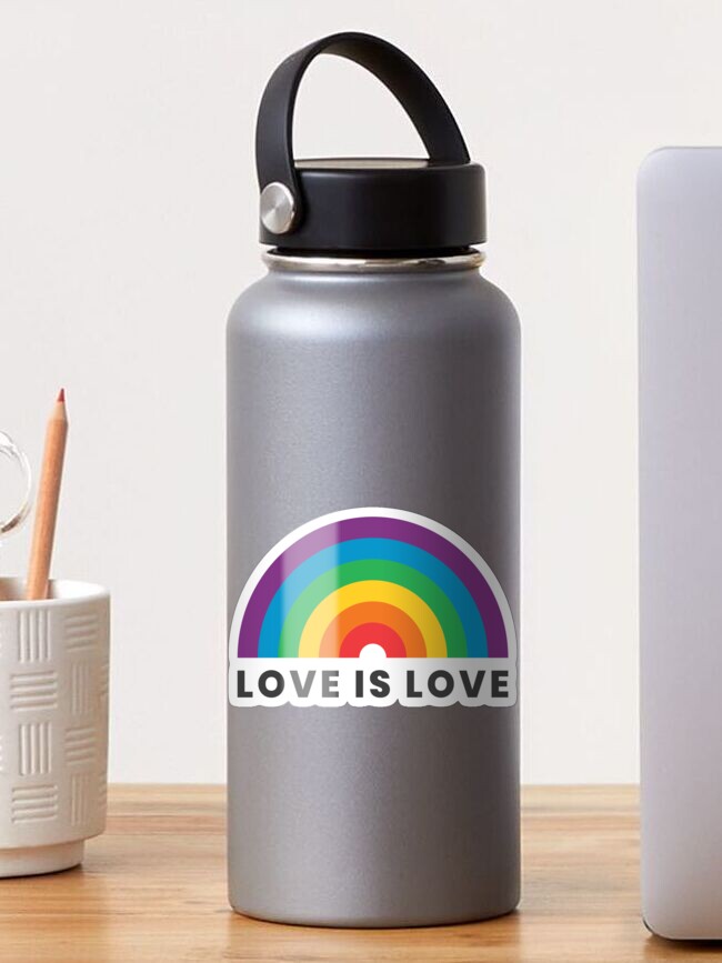 Thumbnail 1 of 3, Sticker, Love is love, Equal rights, human rights, LGBTQ, Gay pride, Pride Month, social justice designed and sold by aiyoi.