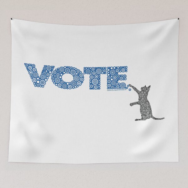 Item preview, Cat Scratching The Blue Vote Circle Design designed and sold by Pierre Bernard Jr.