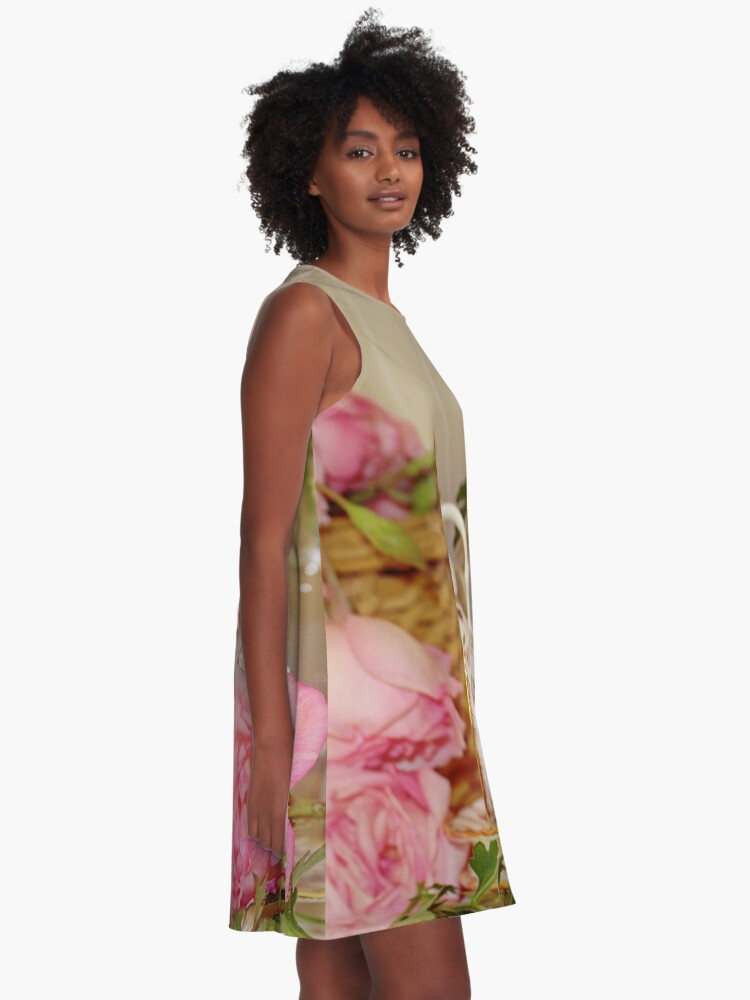 Alternate view of Teacup and Rose Still Life 1 A-Line Dress