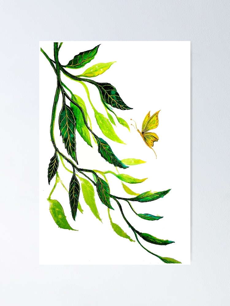Thumbnail 1 of 3, Poster, The Leaf Butterfly designed and sold by LindArt1.