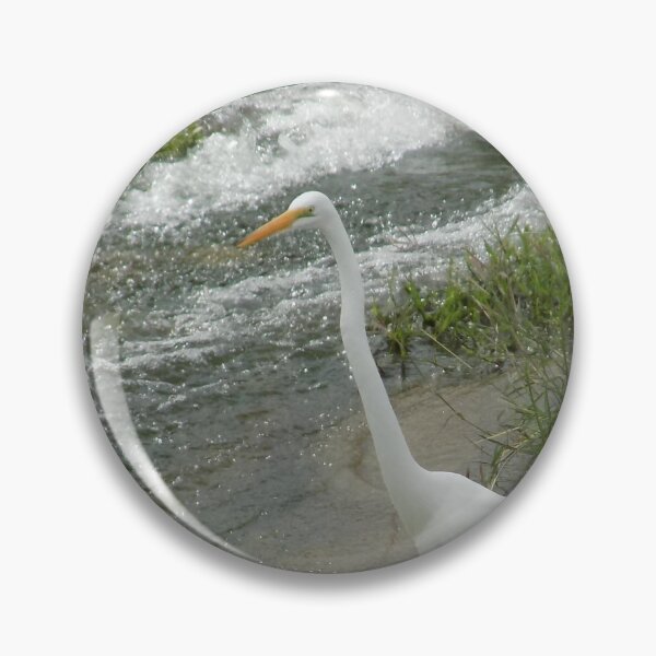 Item preview, Great Egret (Ardea alba) with a Man-made Waterfall  designed and sold by Inuyasha907.
