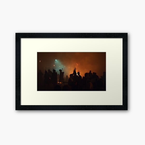Battle Bonfire 2011 - Tommy in Smoke on the Green Framed Art Print