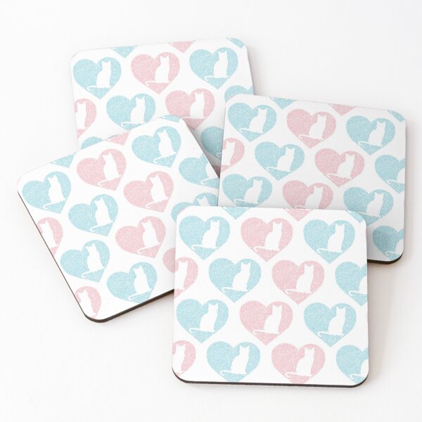 Item preview, Cats In Blue And Pink Hearts Circle Design designed and sold by Pierre Bernard Jr.