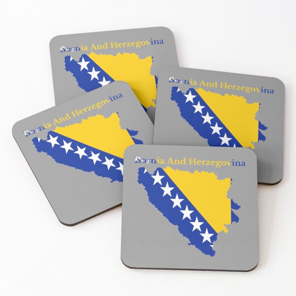 Artikelvorschau, Bosnien und Herzegowina Flagge Karte entworfen und verkauft von marosharaf.