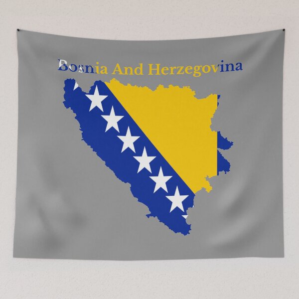 Artikelvorschau, Bosnien und Herzegowina Flagge Karte entworfen und verkauft von marosharaf.