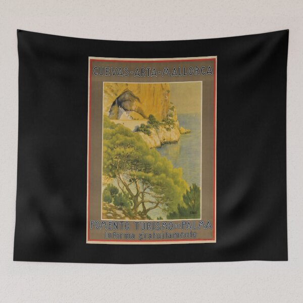 Item preview, Cuevas Arta Mallorca vintage travel poster designed and sold by stickart-marek.