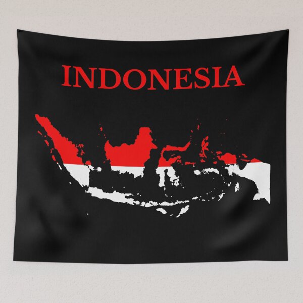Item preview, Indonesia Map Flag designed and sold by marosharaf.