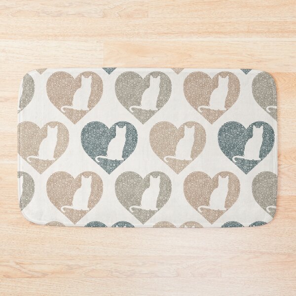 Item preview, Cats In Neutral Brown And Blue Hearts Circle Design designed and sold by Pierre Bernard Jr.