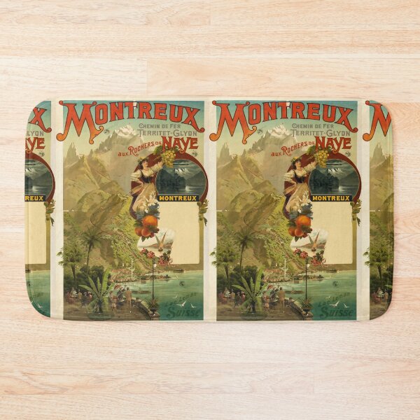 Item preview, Montreaux vintage travel poster designed and sold by stickart-marek.