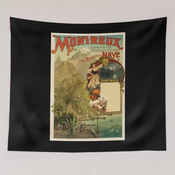 Item preview, Montreaux vintage travel poster designed and sold by stickart-marek.