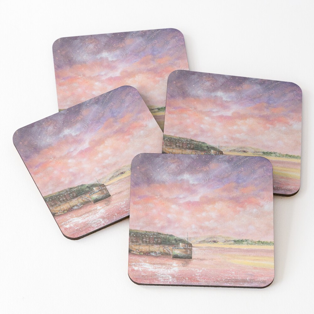 Padstow Harbour, North Cornwall Art Coasters (Set of 4)
