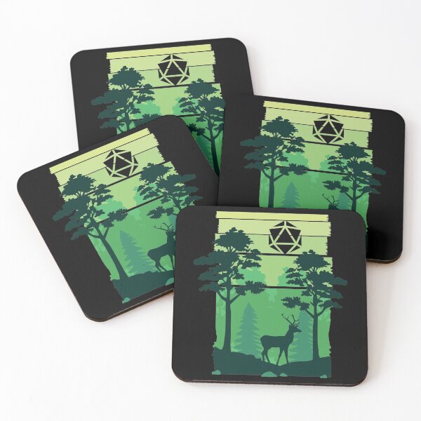 Item preview, Green Forest Dear Polyhedral Dice Sun Tabletop RPG Landscape designed and sold by pixeptional.