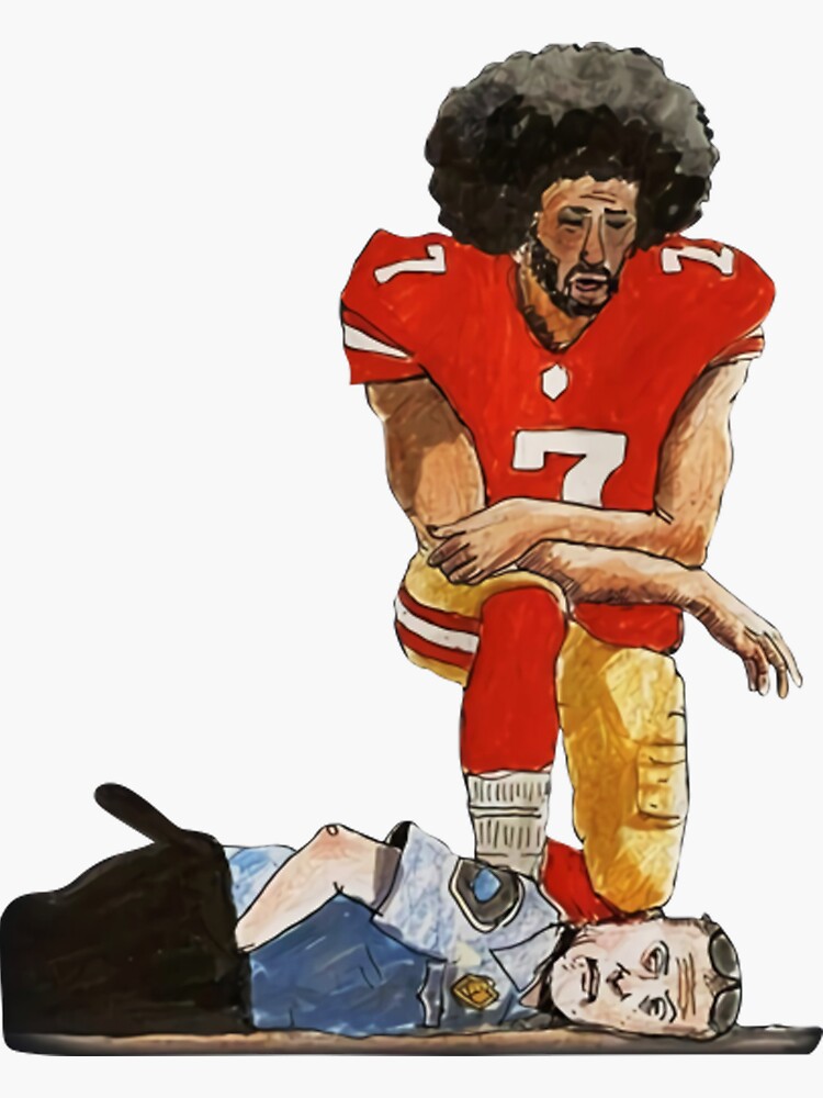 Black Lives Matter - Colin Kaepernick Kneeling on the face of the