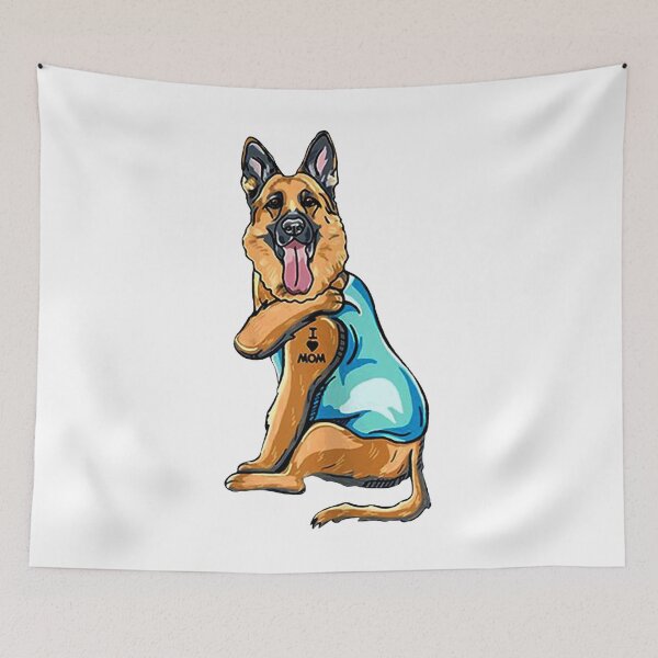 Item preview, Original German Shepherd Tattoos I Love MOM Sitting Gift Mother's Day designed and sold by Supoerters.