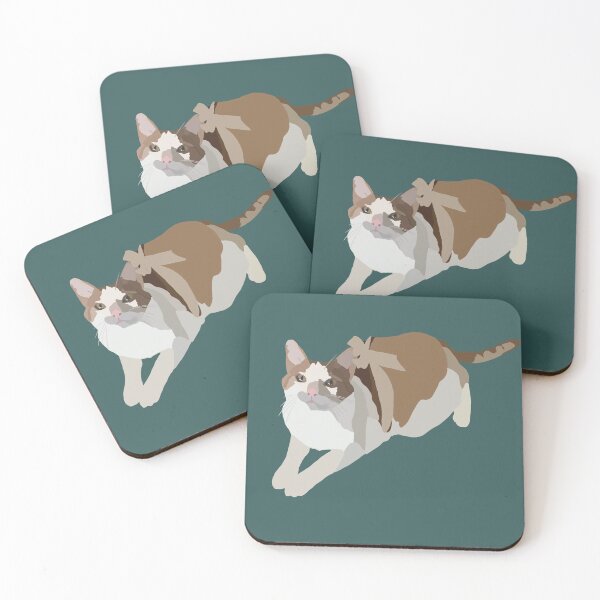 Item preview, White and Orange Tabby Cat with Bow on Blue Background designed and sold by cmartin2396.