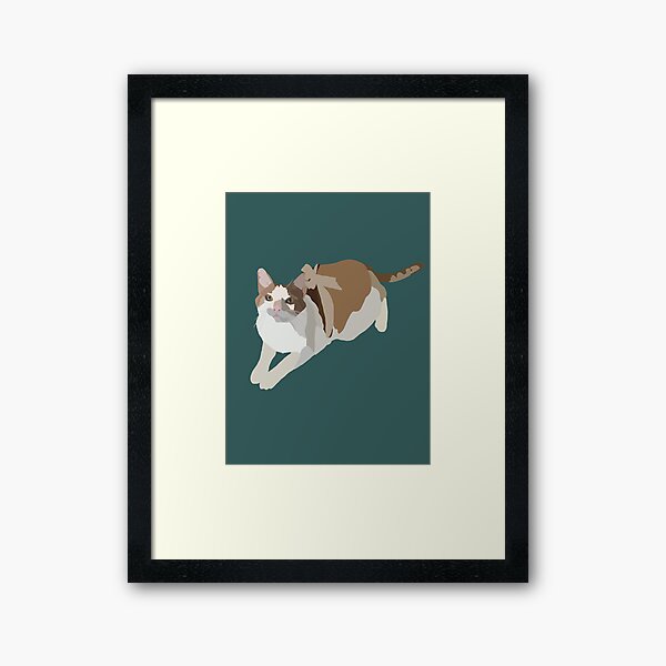 Item preview, White and Orange Tabby Cat with Bow on Blue Background designed and sold by cmartin2396.