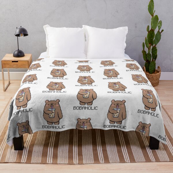 Item preview, Bobaholic Pixel Bear Loves Boba Tea! designed and sold by SirBobalot.