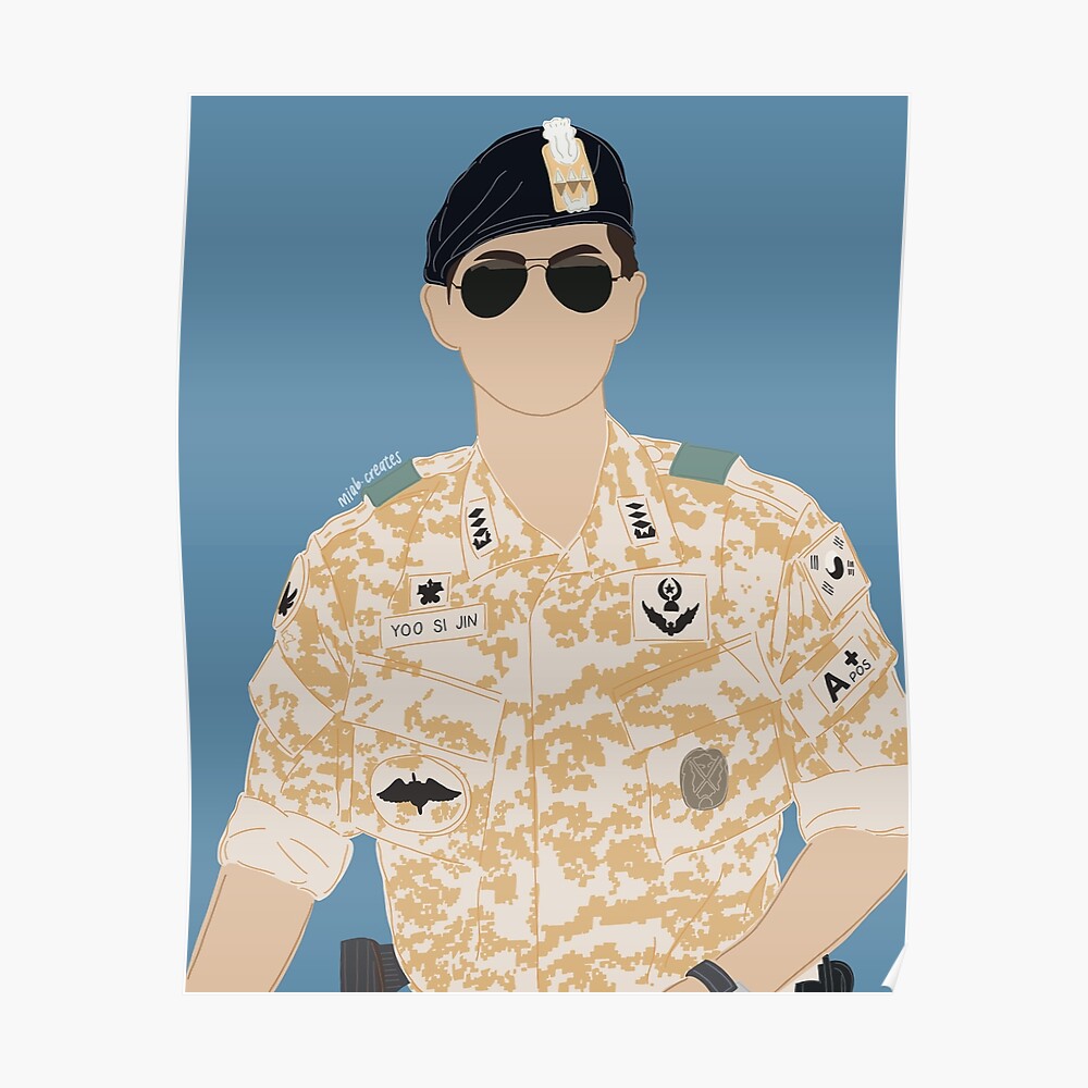 Descendants of the Sun Yoo Si Jin/Song Joong Ki Sticker for Sale by  costcobaguette