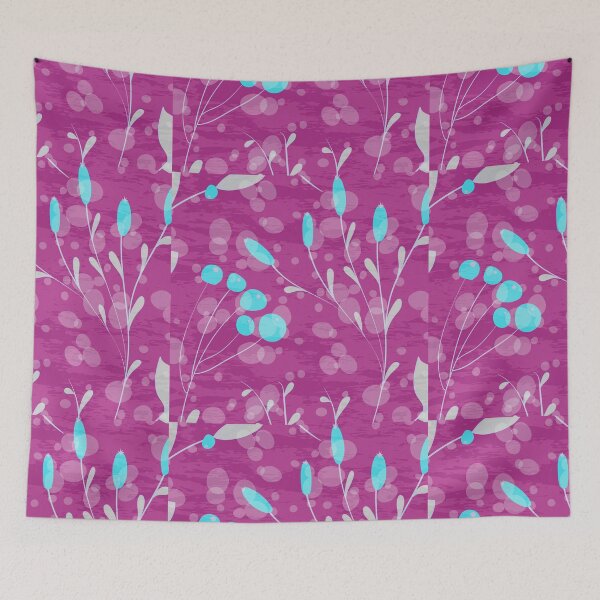 Item preview, Frozen Theme Purple Teal Blue Pink Winter Floral Flower Pattern designed and sold by digitalvintage.