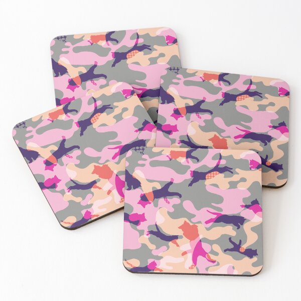 Item preview, CATS LEAPING CAMO PATTERN MASK designed and sold by aydapadi.