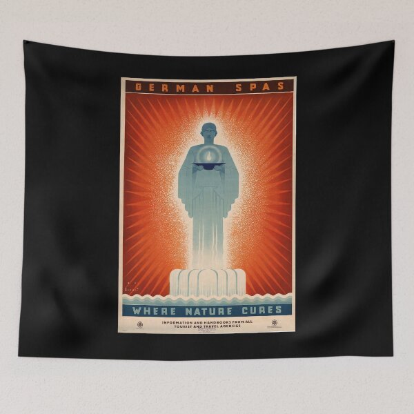Item preview, German Spas where nature cures vintage travel poster designed and sold by stickart-marek.