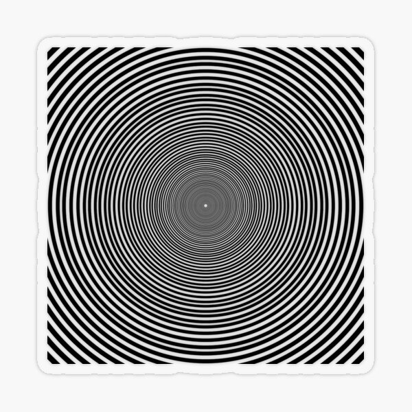 Optical illusion Concentric Circles Geometric Art, концентрические круги Transparent Sticker