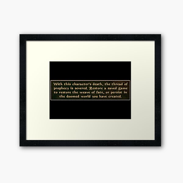 Morrowind With This Character S Death Framed Art Print By Willkabob Redbubble