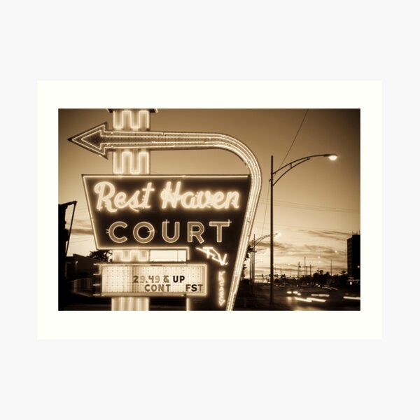 Rest Haven Court Motel. (Alan Copson ©) Art Print