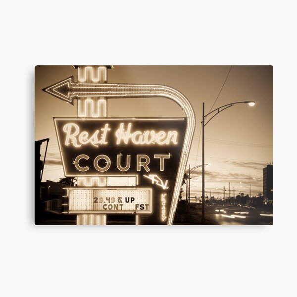 Rest Haven Court Motel. (Alan Copson ©) Metal Print