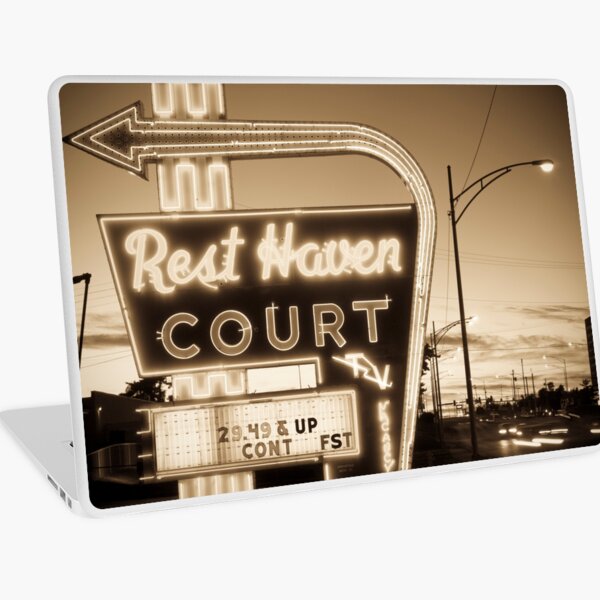 Rest Haven Court Motel. (Alan Copson ©) Laptop Skin