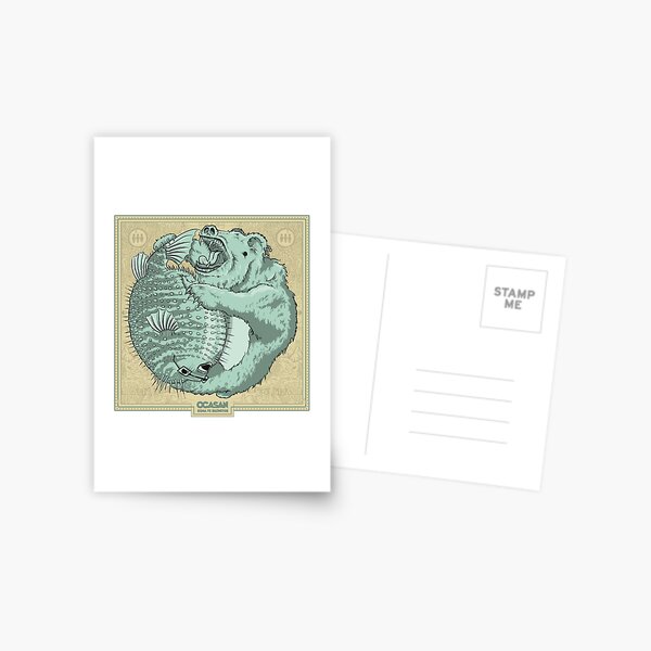Kuma VS Blowfish Postcard