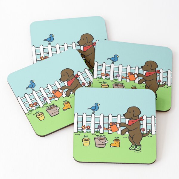 Item preview, Chocolate Labrador Gardener designed and sold by HappyLabradors.