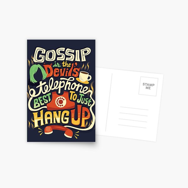 Klatsch ist das Telefon des Teufels Postkarte