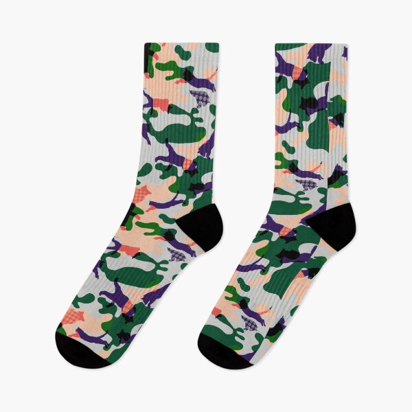 Item preview, CATS LEAPING GREEN CAMO PATTERN MASK designed and sold by aydapadi.