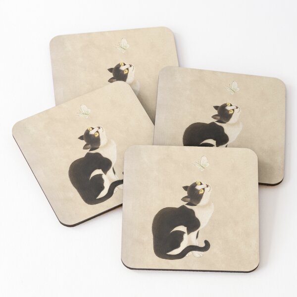 Item preview, Minhwa: cat & butterfly (Korean traditional/folk art) designed and sold by minsillust.
