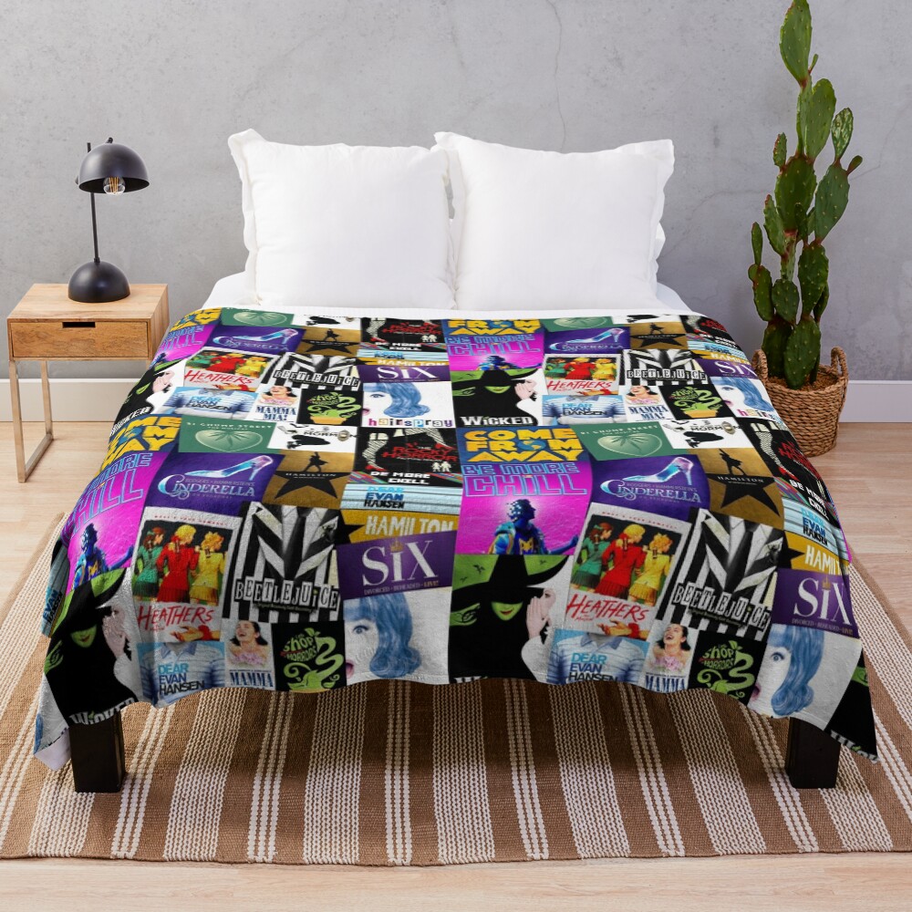 Musicals Collage Throw Blanket