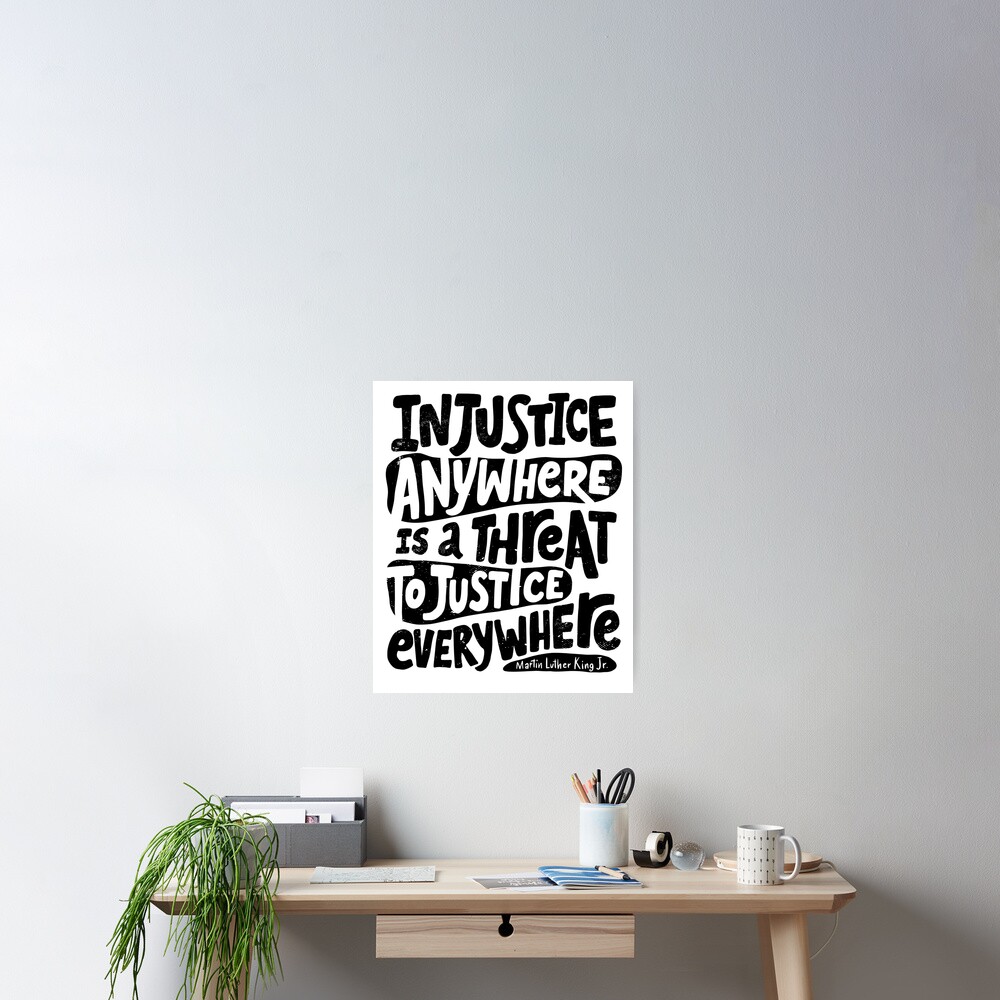 18x24 Red Martin Luther King Jr Poster Quote Injustice Anywhere Is Threat to Justice Everywhere Art Print 18x24 Red Martin Luther King Jr Poster Quote Injustice Anywhere Is Threat to Justice Everywhere Art Print